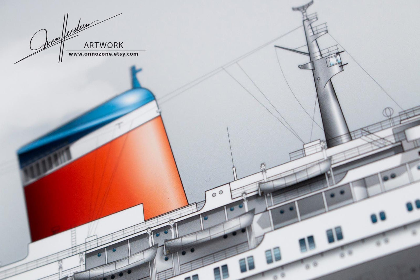 SS UNITED STATES limited edition | 62cm long | Museum quality Giclée print