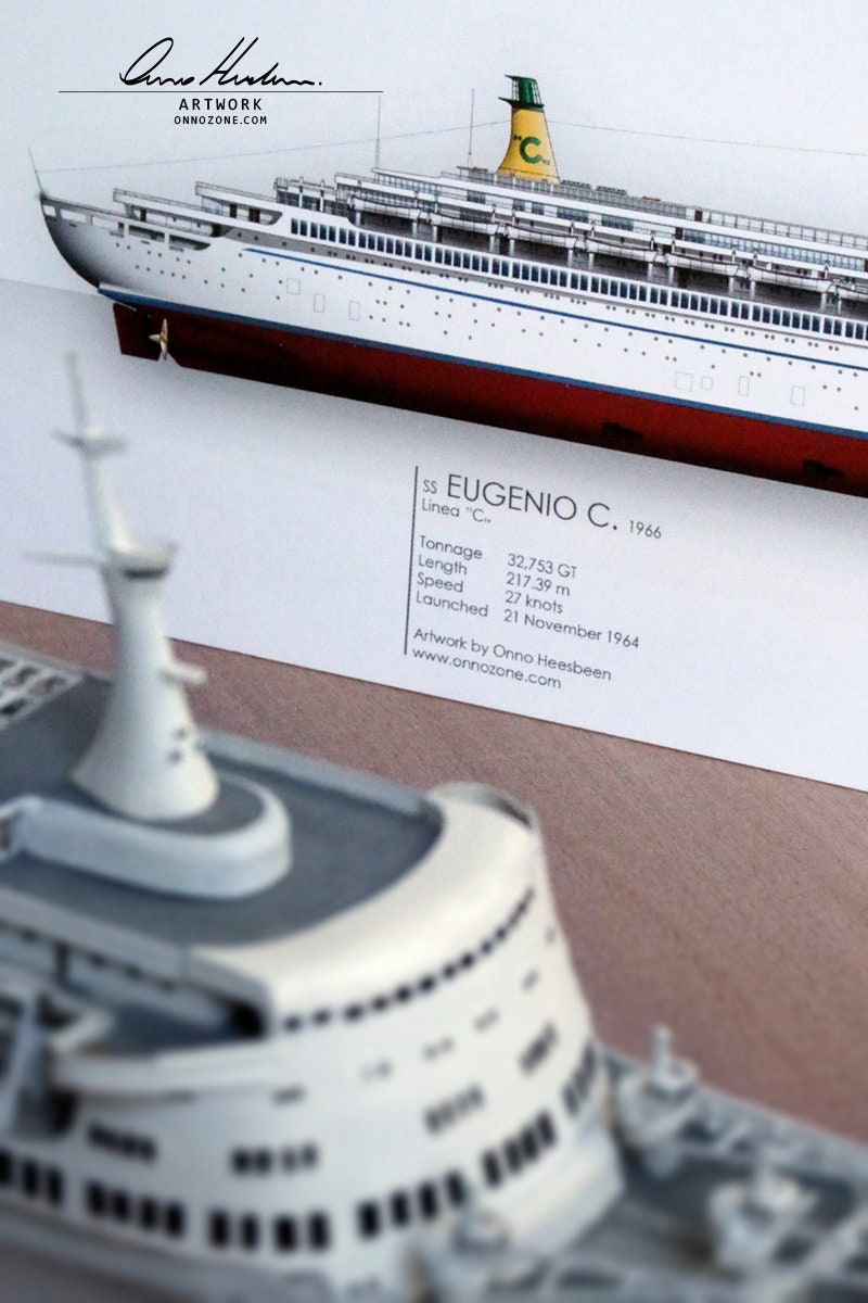 SS Eugenio C. 1966 | 21x10 cm | Costa Cruises | The Big Red Boat II | Limited Edition