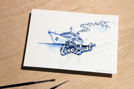 Love Boat watercolour painting | PACIFIC PRINCESS