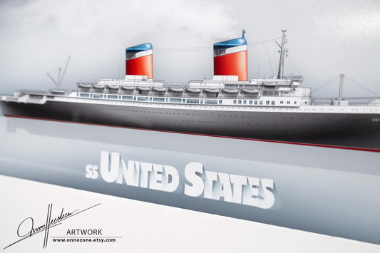 SS UNITED STATES limited edition | 62cm long | Museum quality Giclée print