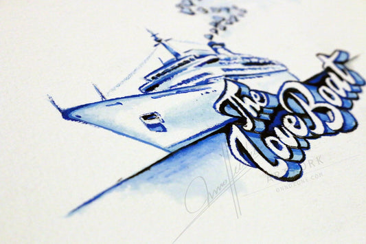 Love Boat watercolour painting | PACIFIC PRINCESS