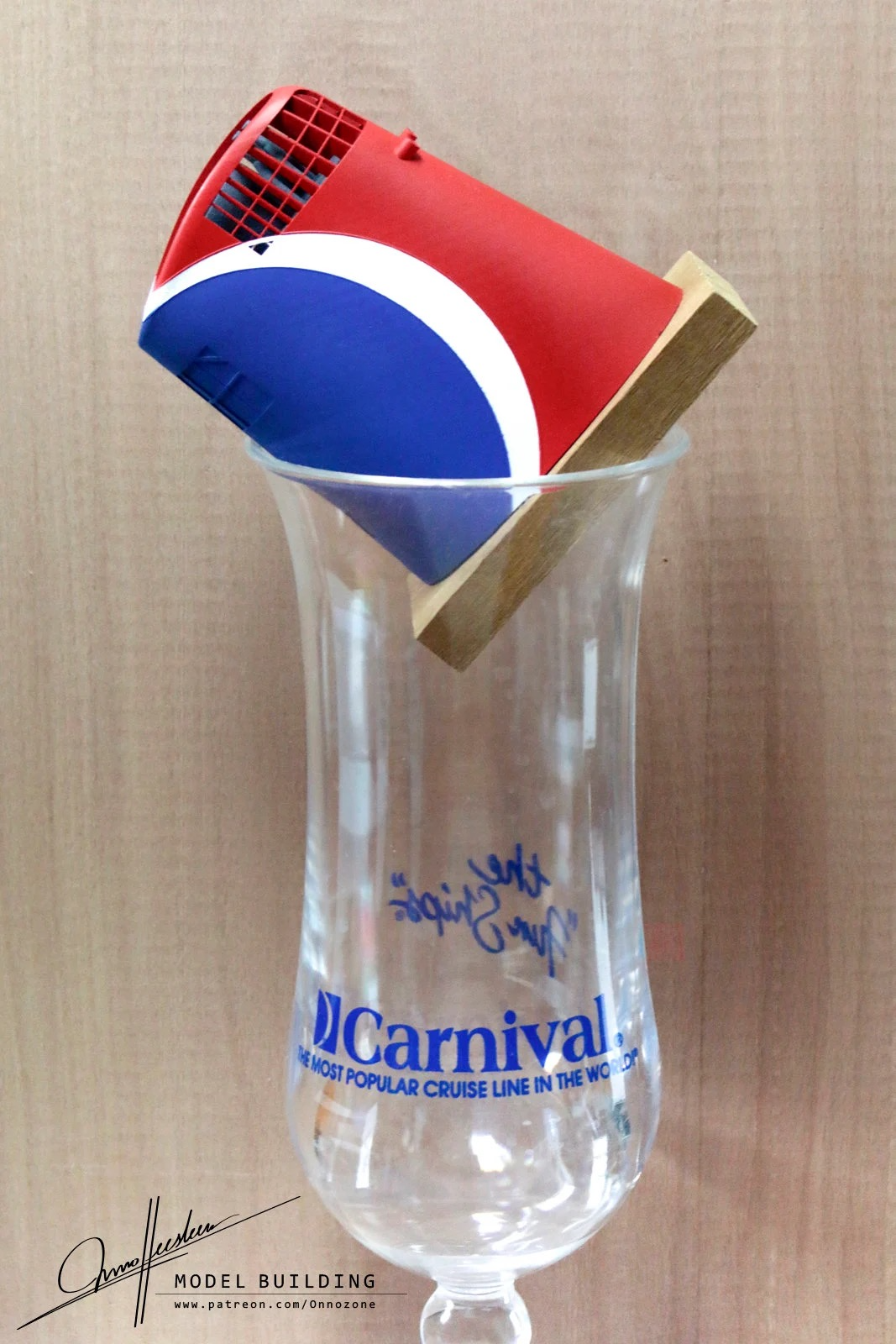 Mardi Gras in Carnival Cruise Line livery | 1:200 funnel model | Handmade to order
