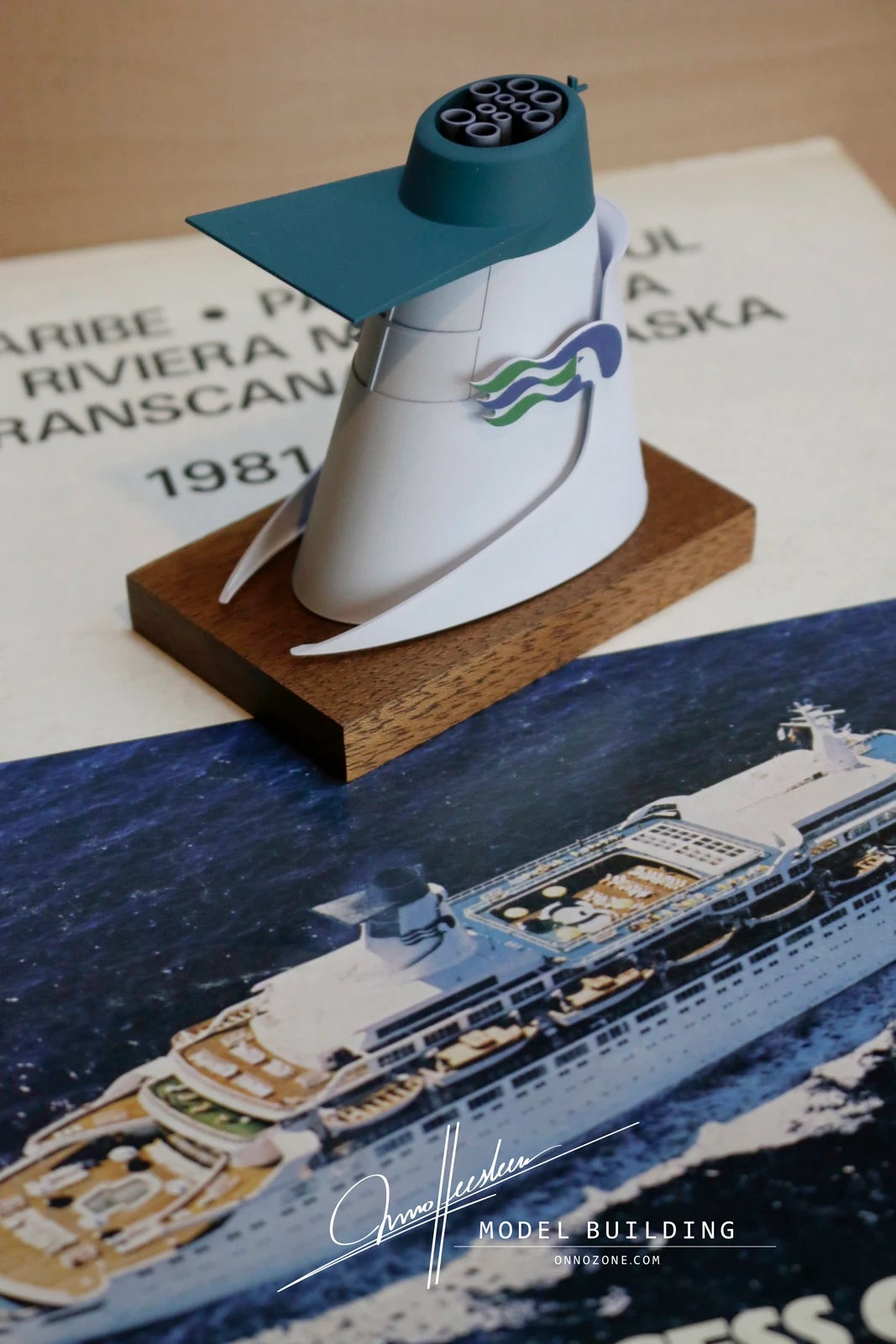 Pacific Princess in Princess Cruises livery | 1:200 funnel model | Handmade to order