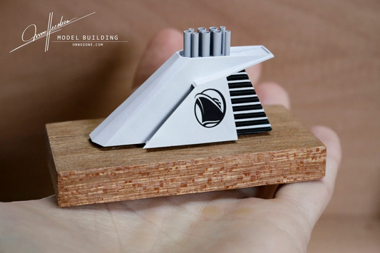 Statendam Class funnel in HAL livery | 1:400 model | Handmade to order