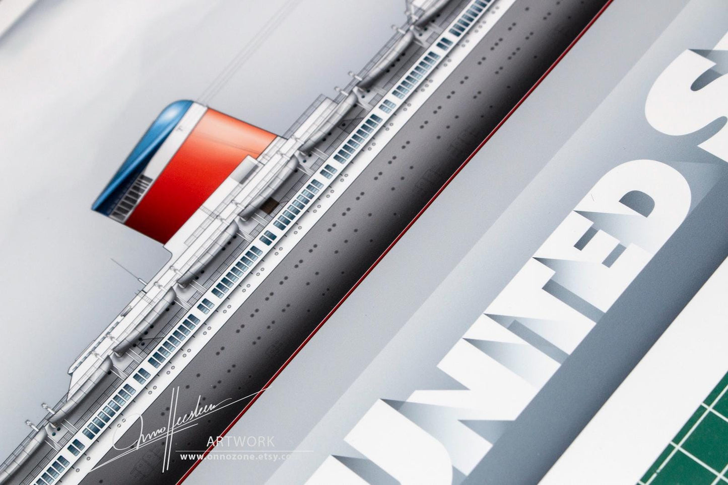 SS UNITED STATES limited edition | 62cm long | Museum quality Giclée print