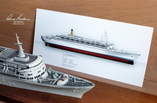 SS Eugenio C. 1966 | 21x10 cm | Costa Cruises | The Big Red Boat II | Limited Edition