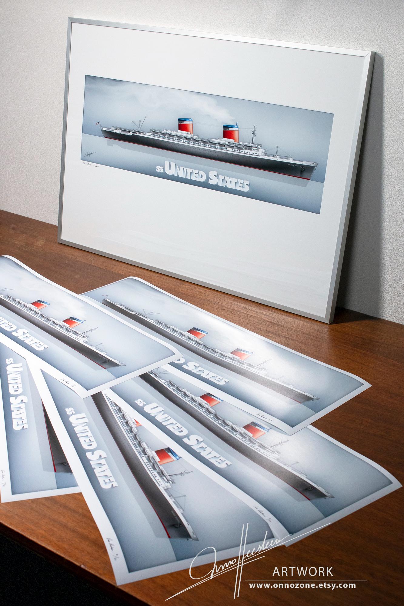 SS UNITED STATES limited edition | 62cm long | Museum quality Giclée print