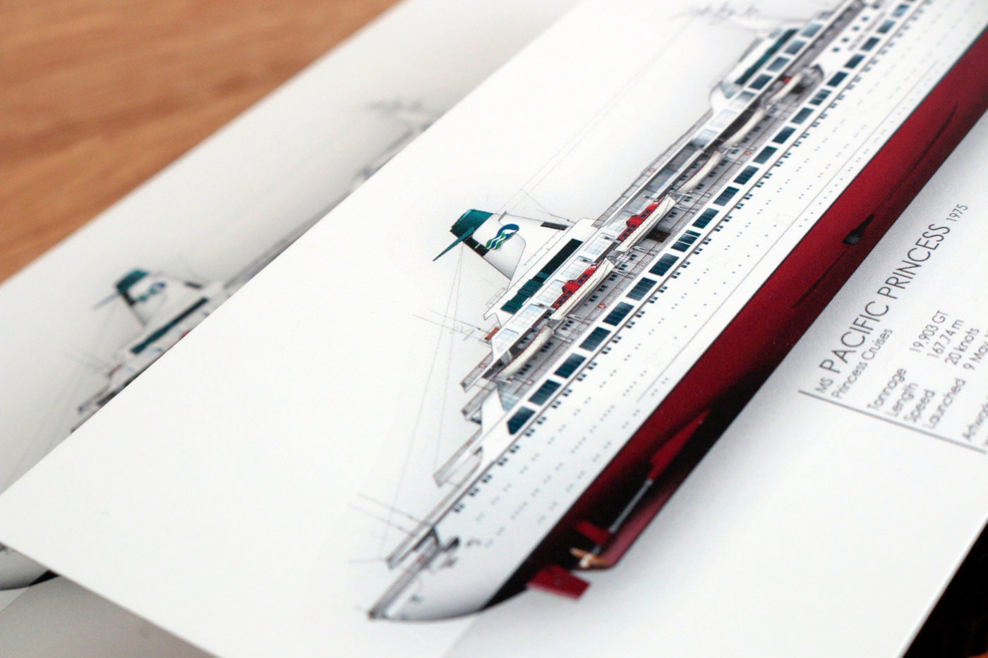 MS Pacific Princess 1975 | 21x10 cm | “The Love Boat” TV show | former Sea Venture | Limited Edition