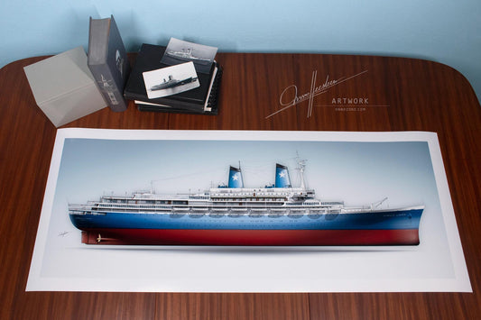 MS Achille Lauro 1965 | Museum quality Giclée print | 1m long