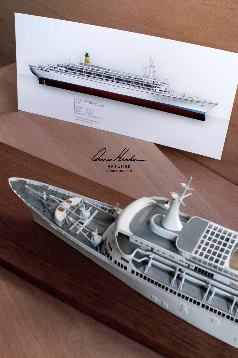 SS Eugenio C. 1966 | 21x10 cm | Costa Cruises | The Big Red Boat II | Limited Edition