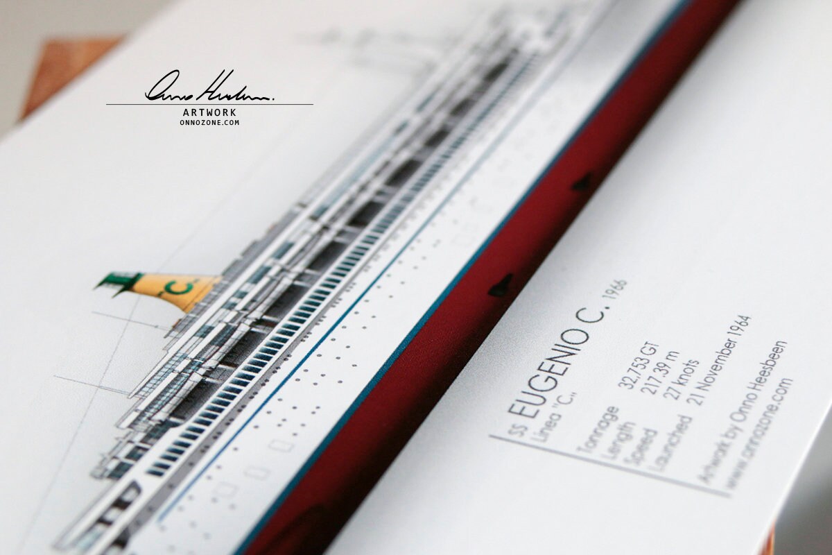 SS Eugenio C. 1966 | 21x10 cm | Costa Cruises | The Big Red Boat II | Limited Edition