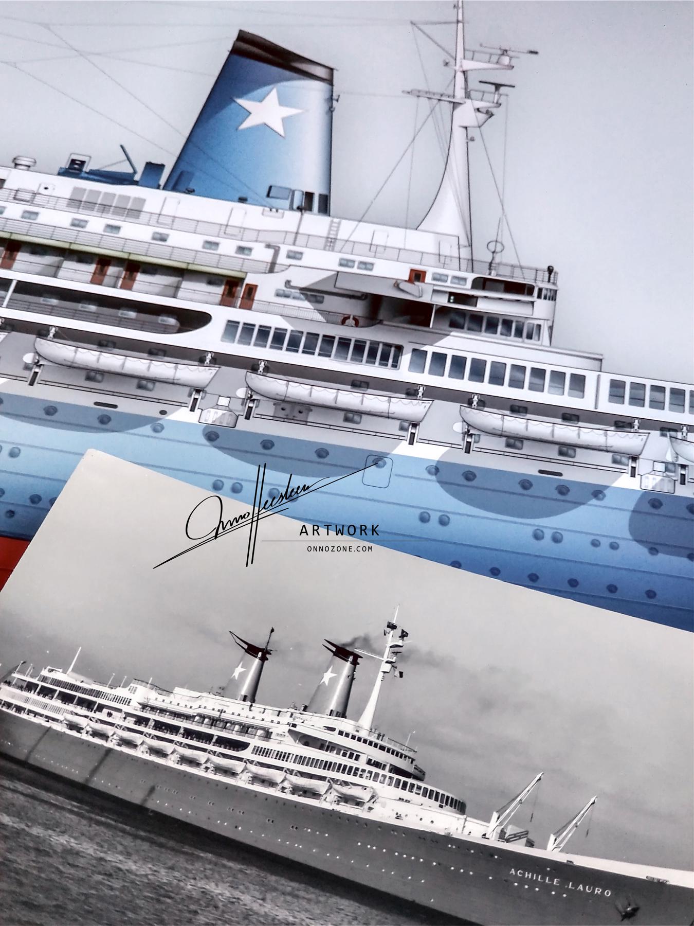 MS Achille Lauro 1965 | Museum quality Giclée print | 1m long