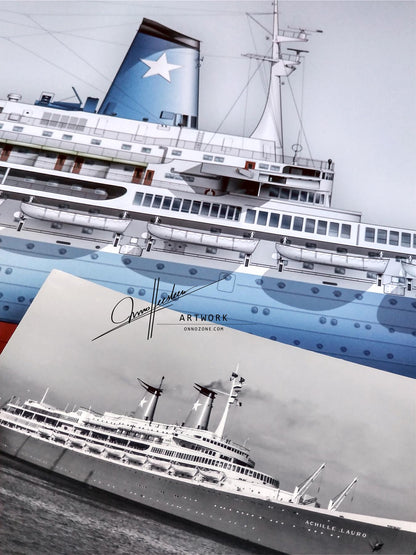 MS Achille Lauro 1965 | Museum quality Giclée print | 1m long