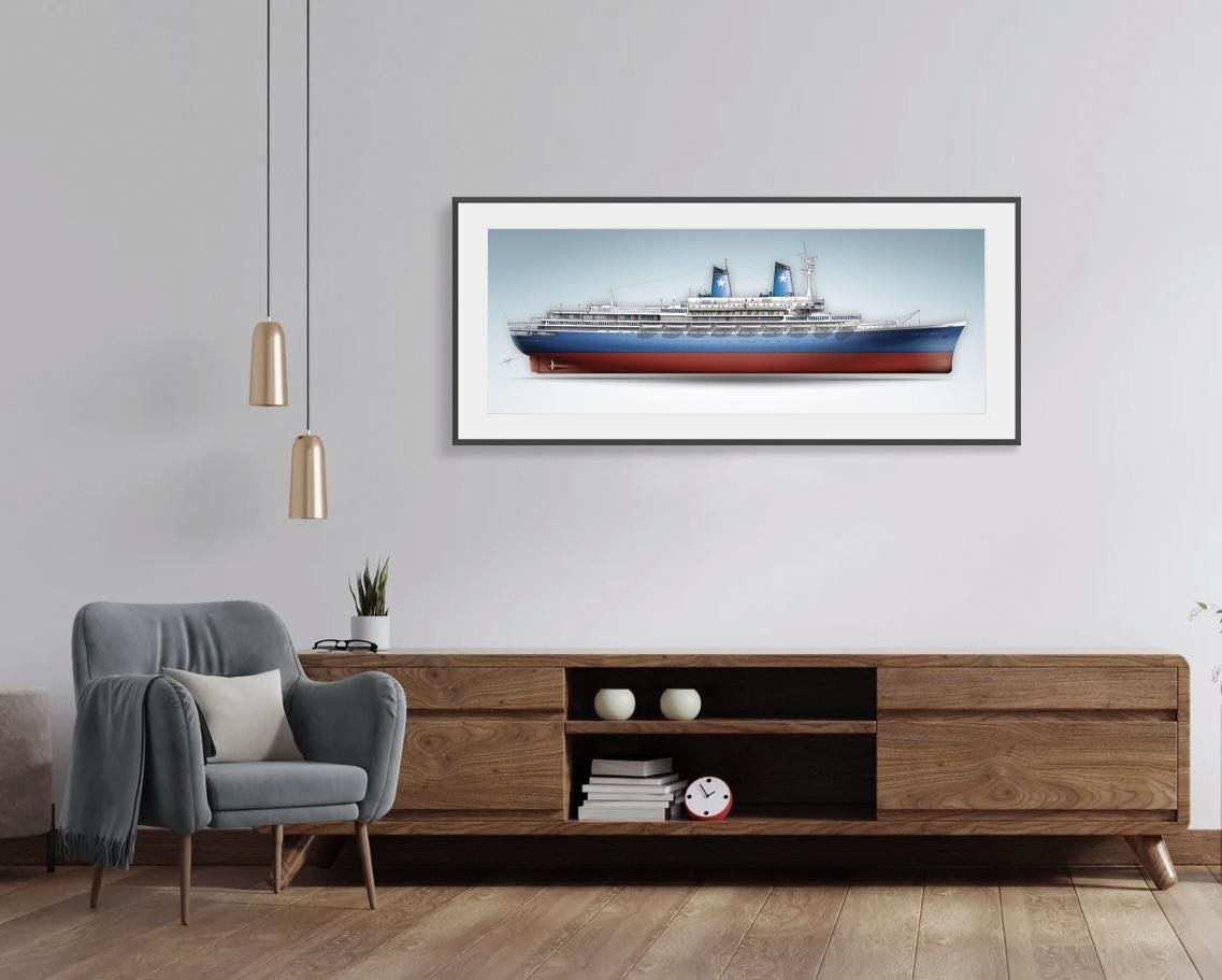 MS Achille Lauro 1965 | Museum quality Giclée print | 1m long