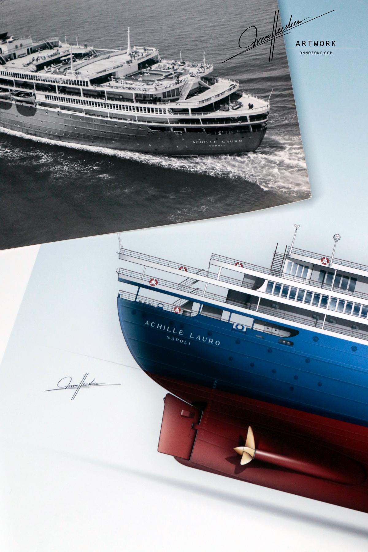 MS Achille Lauro 1965 | Museum quality Giclée print | 1m long