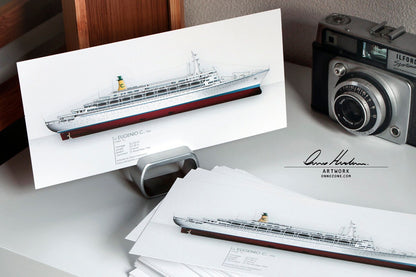 SS Eugenio C. 1966 | 21x10 cm | Costa Cruises | The Big Red Boat II | Limited Edition
