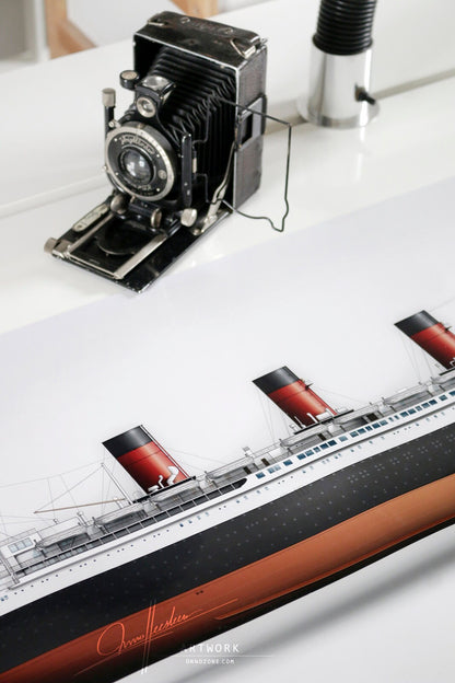 SS Ile De France 1927 | Museum quality Giclée print | 1m long