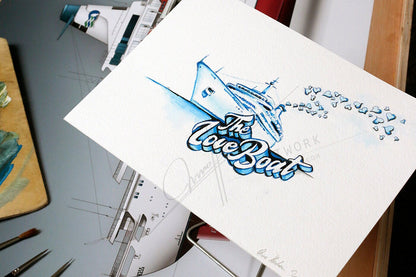 Love Boat watercolour painting | PACIFIC PRINCESS
