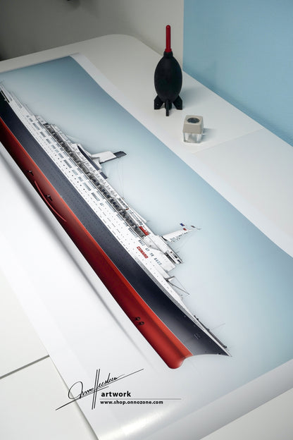 Queen Elizabeth 2 (1969) | QE2 | Museum quality Giclée print | 1m long