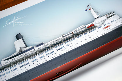 Queen Elizabeth 2 (1969) | QE2 | Museum quality Giclée print | 1m long