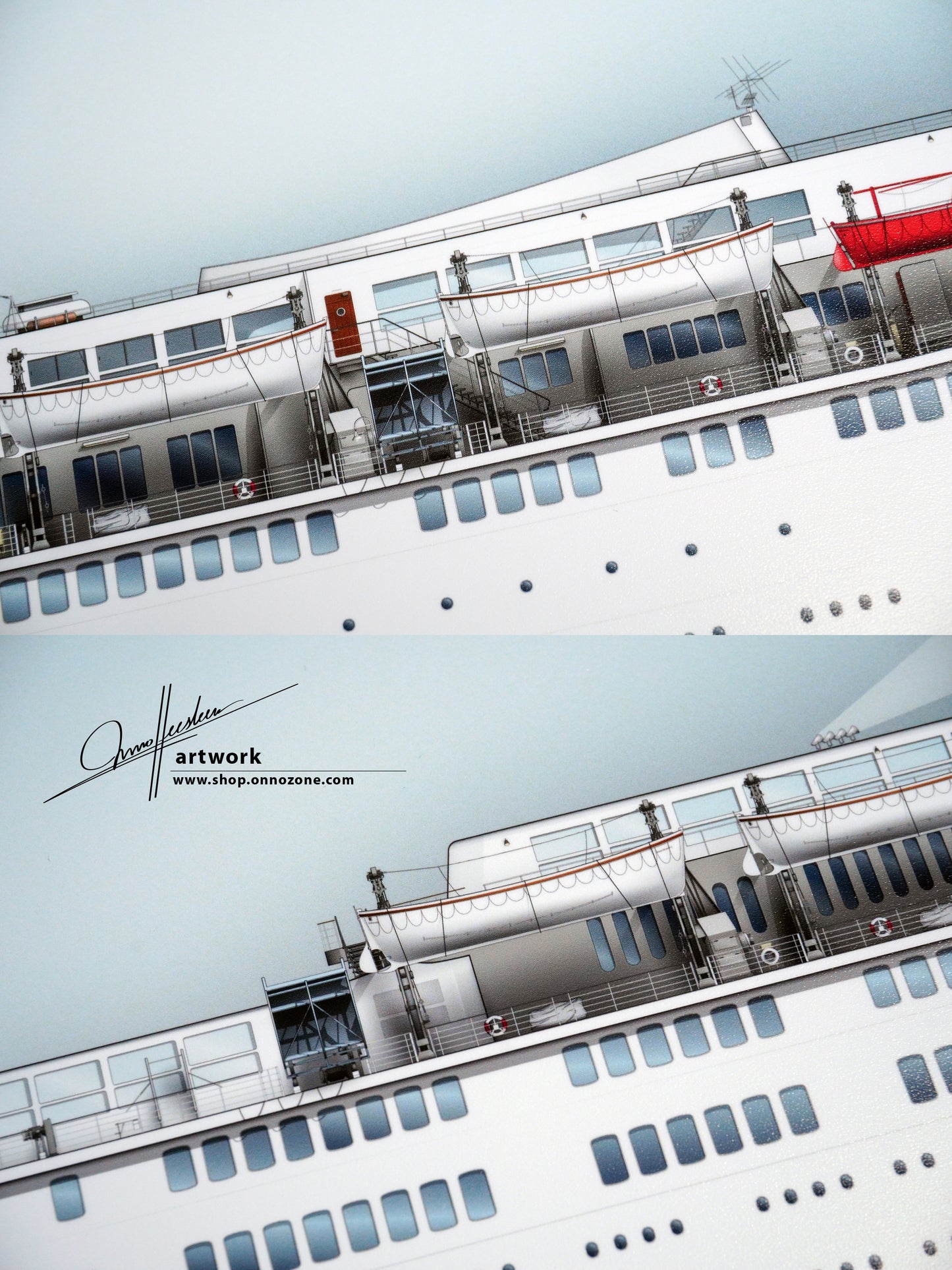Queen Elizabeth 2 (1969) | QE2 | Museum quality Giclée print | 1m long