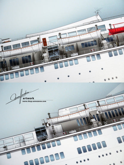 Queen Elizabeth 2 (1969) | QE2 | Museum quality Giclée print | 1m long