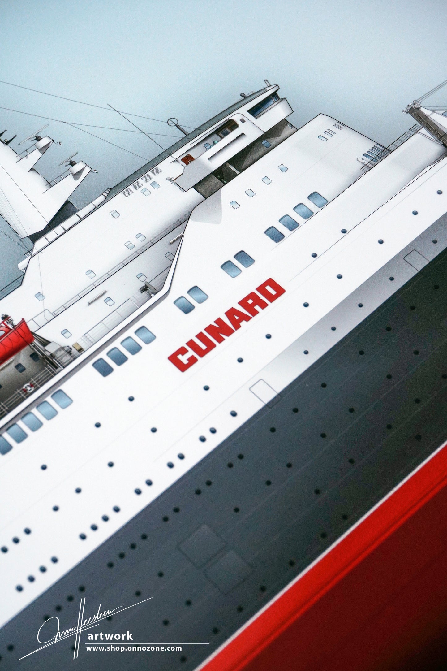 Queen Elizabeth 2 (1969) | QE2 | Museum quality Giclée print | 1m long