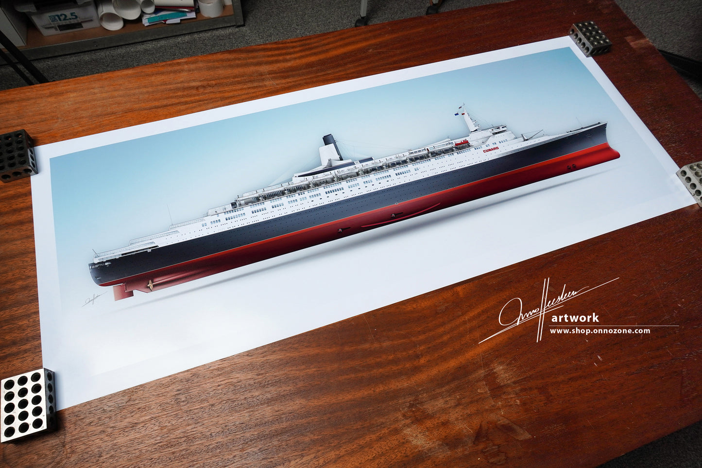 Queen Elizabeth 2 (1969) | QE2 | Museum quality Giclée print | 1m long