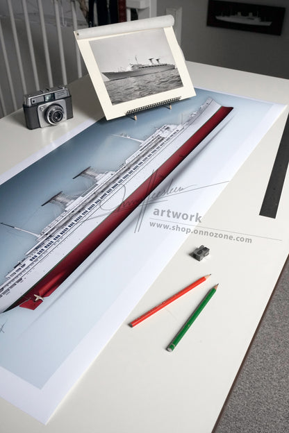 SS Raffaello | Museum quality Giclée print | 1m long