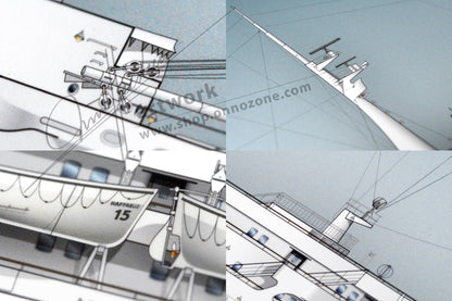 SS Raffaello | Museum quality Giclée print | 1m long