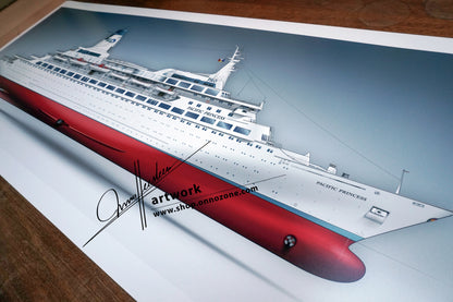 MS Pacific Princess / MS Island Princess 1975 | “The Love Boat” TV show | Museum quality Giclée print | 1m long