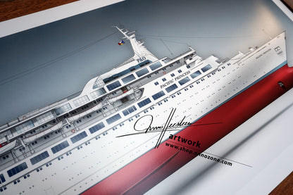 MS Pacific Princess / MS Island Princess 1975 | “The Love Boat” TV show | Museum quality Giclée print | 1m long