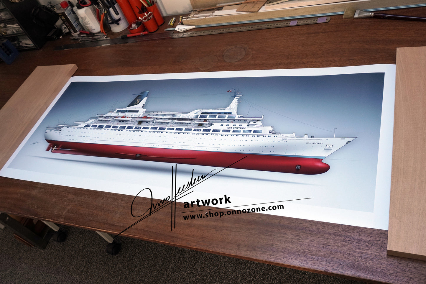 MS Sea Venture / MS Island Venture 1971 | Museum quality Giclée print | 1m long