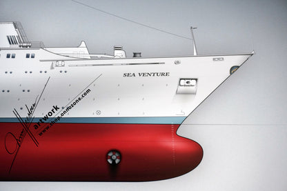 MS Sea Venture / MS Island Venture 1971 | Museum quality Giclée print | 1m long