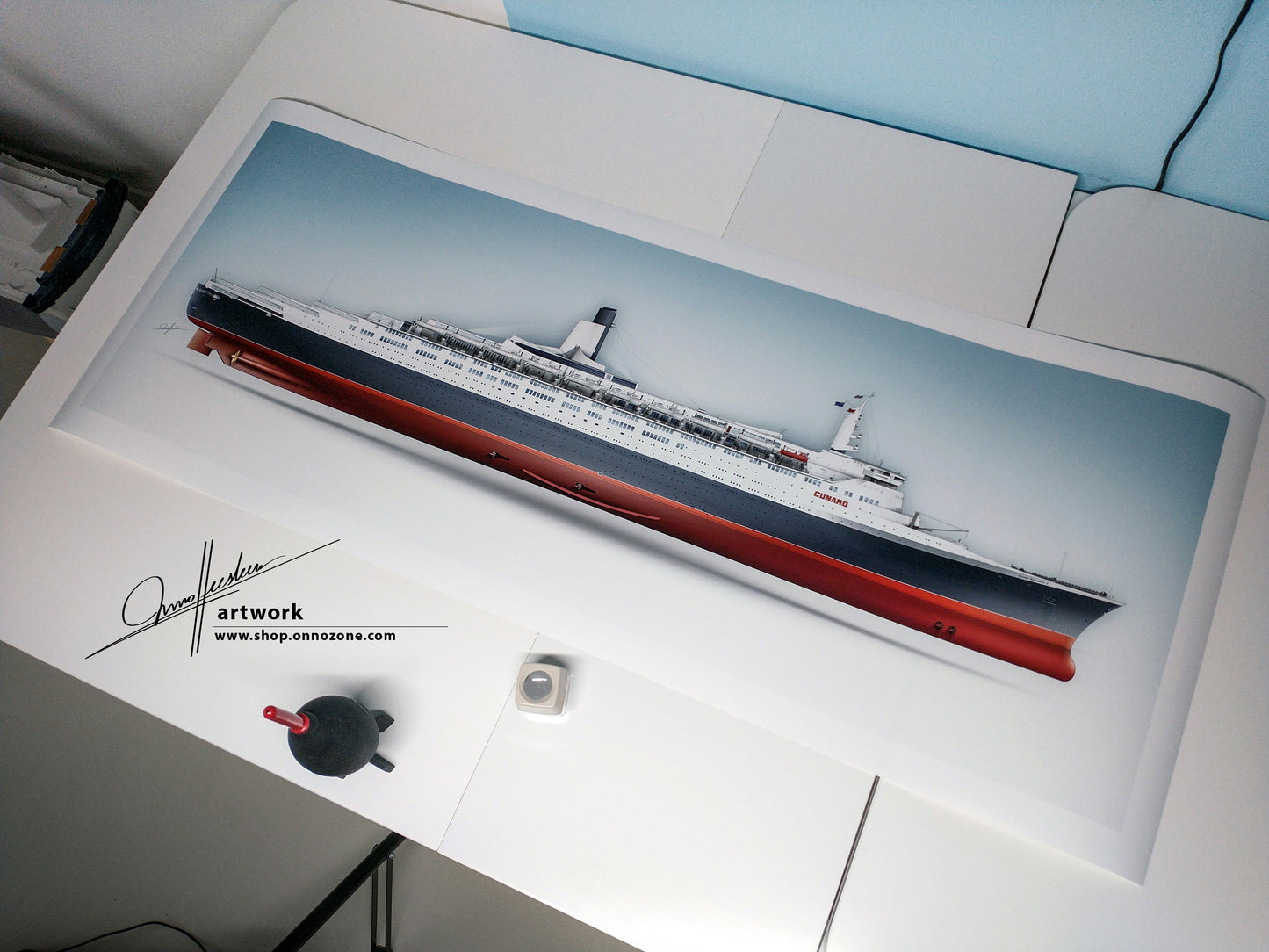 Queen Elizabeth 2 (1969) | QE2 | Museum quality Giclée print | 1m long