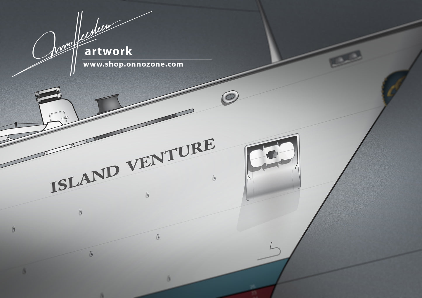 MS Sea Venture / MS Island Venture 1971 | Museum quality Giclée print | 1m long