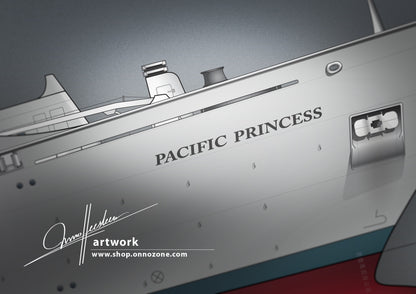 MS Pacific Princess / MS Island Princess 1975 | “The Love Boat” TV show | Museum quality Giclée print | 1m long