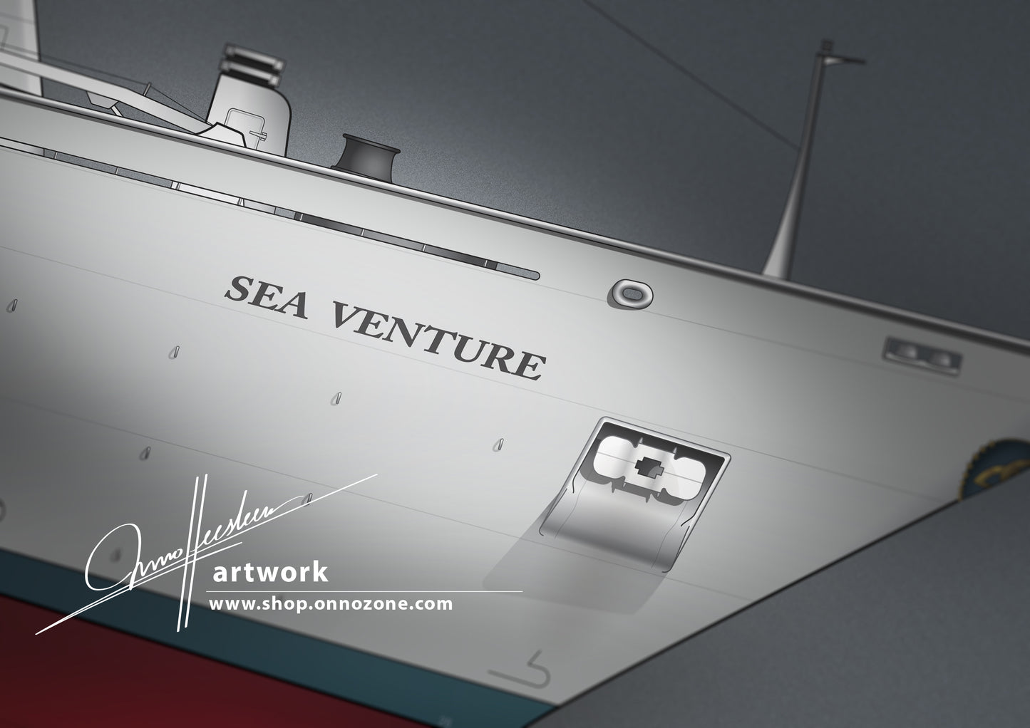 MS Sea Venture / MS Island Venture 1971 | Museum quality Giclée print | 1m long