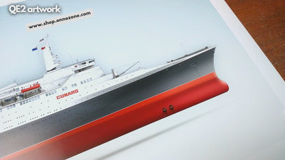 Queen Elizabeth 2 (1969) | QE2 | Museum quality Giclée print | 1m long