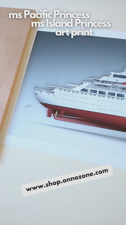 MS Pacific Princess / MS Island Princess 1975 | “The Love Boat” TV show | Museum quality Giclée print | 1m long