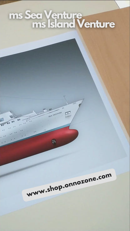 MS Sea Venture / MS Island Venture 1971 | Museum quality Giclée print | 1m long